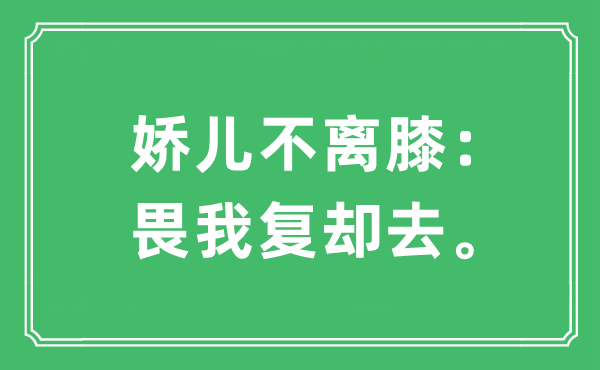 “娇儿不离膝：畏我复却去。”是什么意思,出处及原文翻译