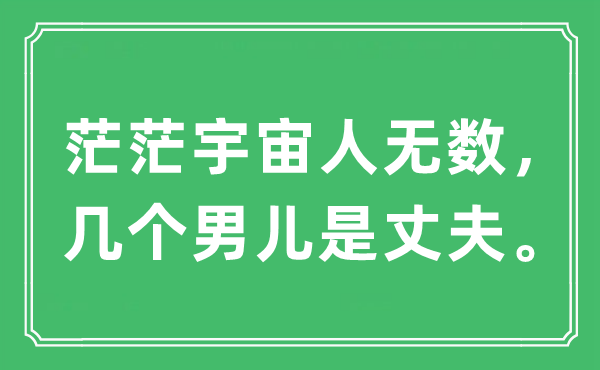 “茫茫宇宙人无数，几个男儿是丈夫。”是什么意思,出处及原文翻译