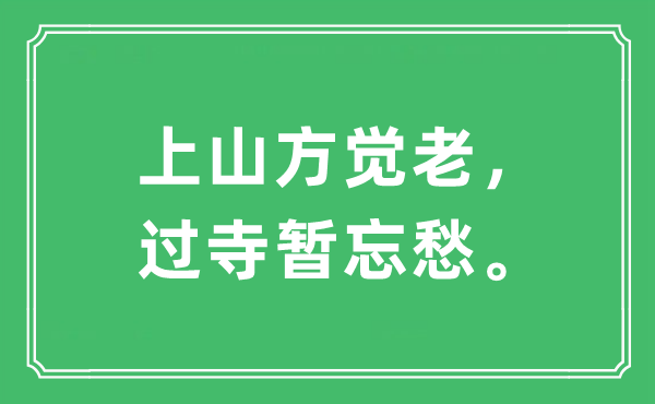 “上山方觉老，过寺暂忘愁。”是什么意思,出处及原文翻译