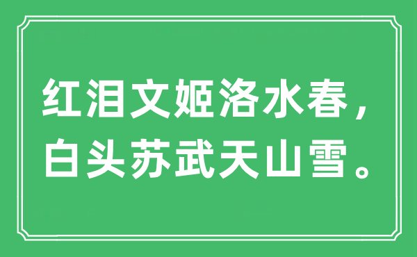 “红泪文姬洛水春，白头苏武天山雪”是什么意思,出处及原文翻译