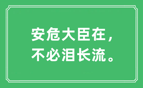 “安危大臣在，不必泪长流。”是什么意思,出处及原文翻译