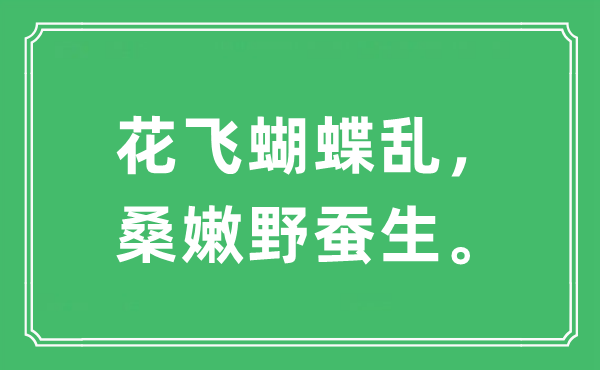 “花飞蝴蝶乱，桑嫩野蚕生”是什么意思,出处及原文翻译