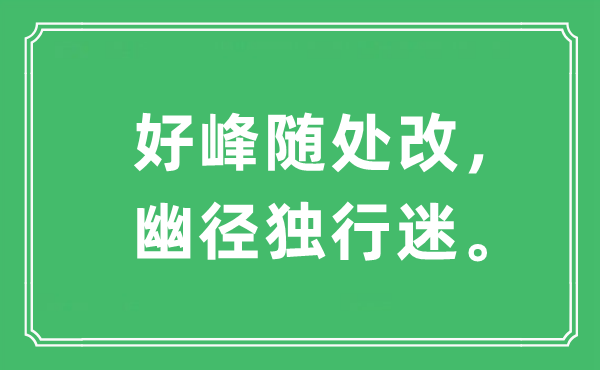 “好峰随处改，幽径独行迷”是什么意思,出处及原文翻译