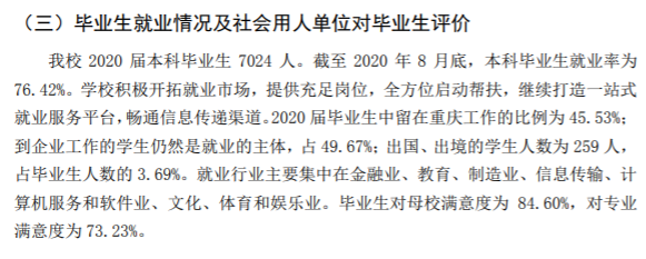 重庆工商大学就业率及就业前景怎么样,好就业吗？