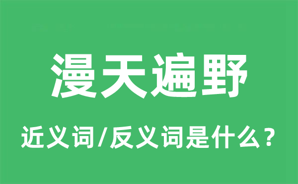 漫天遍野的近义词和反义词是什么,漫天遍野是什么意思