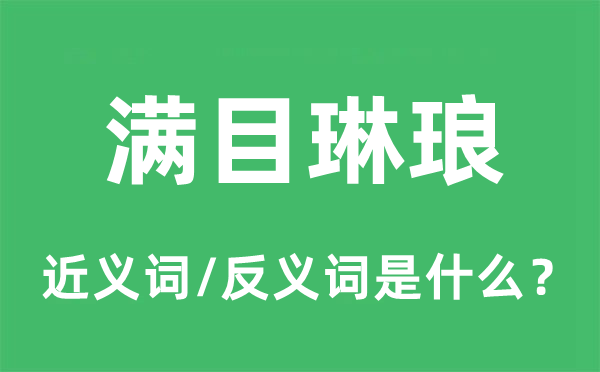 满目琳琅的近义词和反义词是什么,满目琳琅是什么意思