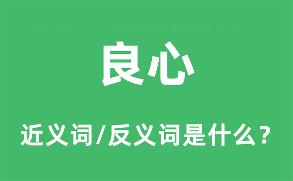 良心的近义词和反义词是什么,良心是什么意思