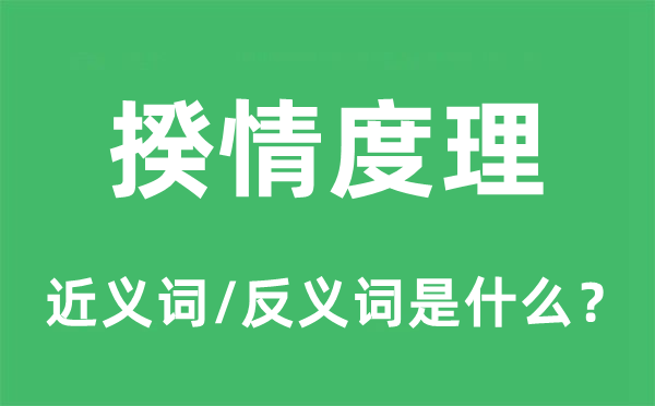 揆情度理的近义词和反义词是什么,揆情度理是什么意思