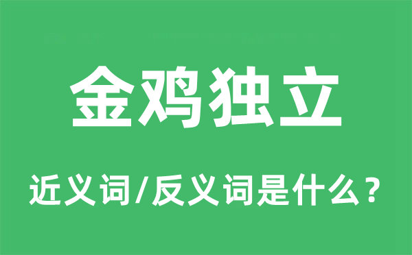 金鸡独立的近义词和反义词是什么,金鸡独立是什么意思