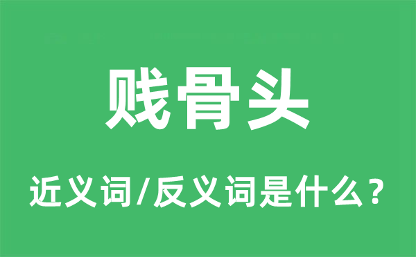 贱骨头的近义词和反义词是什么,贱骨头是什么意思