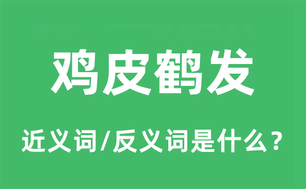 鸡皮鹤发的近义词和反义词是什么,鸡皮鹤发是什么意思