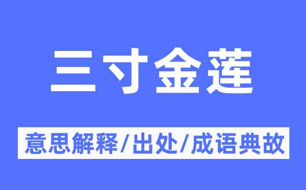 三寸金莲的意思解释,三寸金莲的出处及成语典故