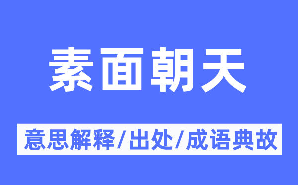 素面朝天的意思解释,素面朝天的出处及成语典故