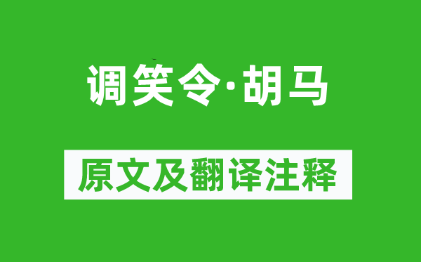 韦应物《调笑令·胡马》原文及翻译注释,诗意解释