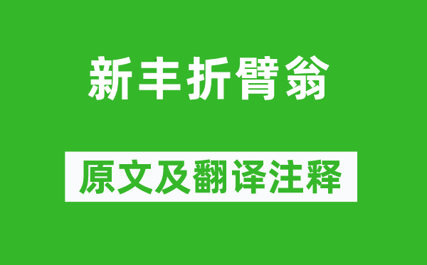 白居易《新丰折臂翁》原文及翻译注释,诗意解释