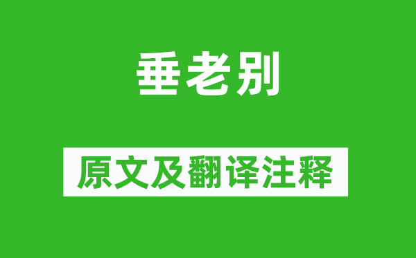 杜甫《垂老别》原文及翻译注释,诗意解释