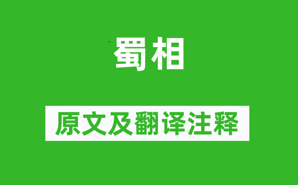 杜甫《蜀相》原文及翻译注释,诗意解释