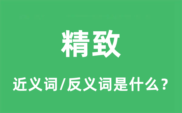 精致的近义词和反义词是什么,精致是什么意思