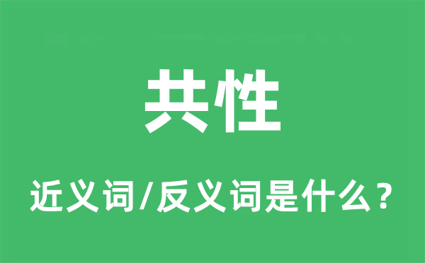 共性的近义词和反义词是什么,共性是什么意思