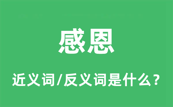 感恩的近义词和反义词是什么,感恩是什么意思