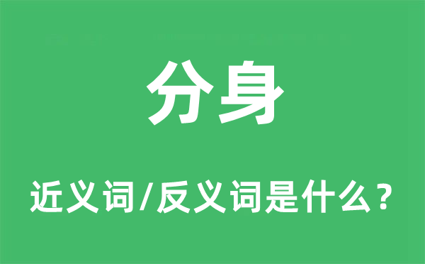 分身的近义词和反义词是什么,分身是什么意思