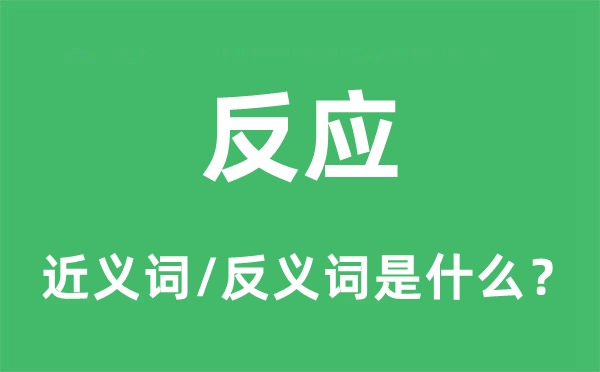 反应的近义词和反义词是什么,反应是什么意思