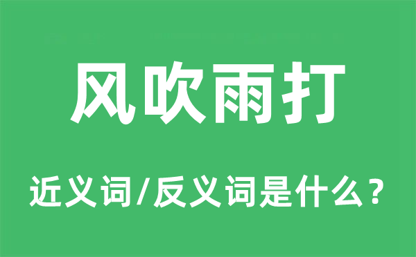 风吹雨打的近义词和反义词是什么,风吹雨打是什么意思