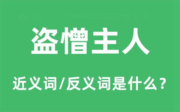 盗憎主人的近义词和反义词是什么,盗憎主人是什么意思