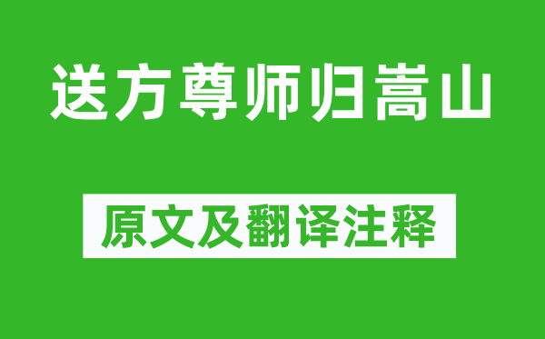 王维《送方尊师归嵩山》原文及翻译注释,诗意解释