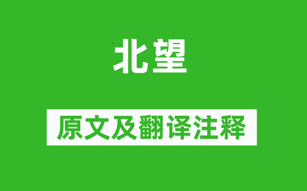 陆游《北望》原文及翻译注释,诗意解释