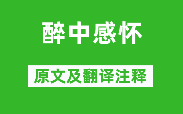 陆游《醉中感怀》原文及翻译注释,诗意解释