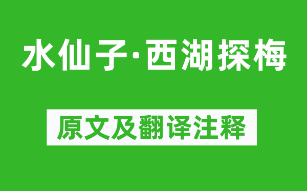 杨朝英《水仙子·西湖探梅》原文及翻译注释,诗意解释