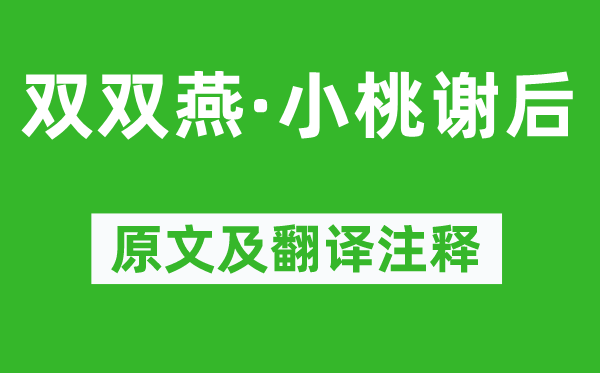 吴文英《双双燕·小桃谢后》原文及翻译注释,诗意解释