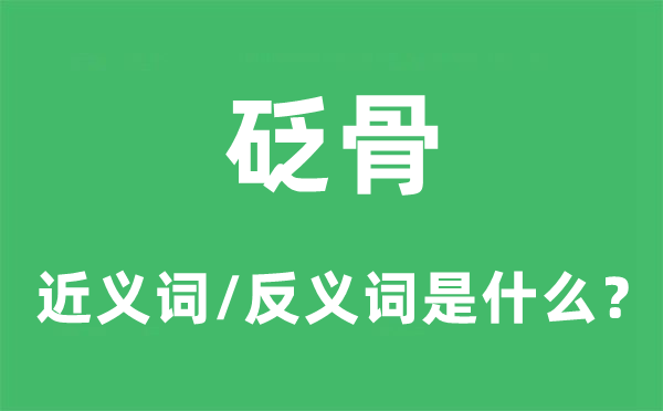 砭骨的近义词和反义词是什么,砭骨是什么意思