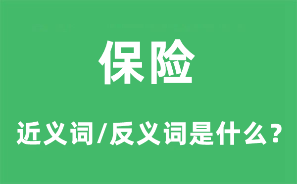 保险的近义词和反义词是什么,保险是什么意思