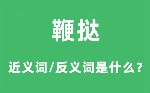 鞭挞的近义词和反义词是什么,鞭挞是什么意思