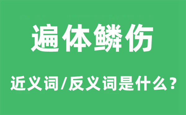 遍体鳞伤的近义词和反义词是什么,遍体鳞伤是什么意思