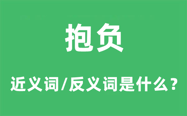 抱负的近义词和反义词是什么,抱负是什么意思