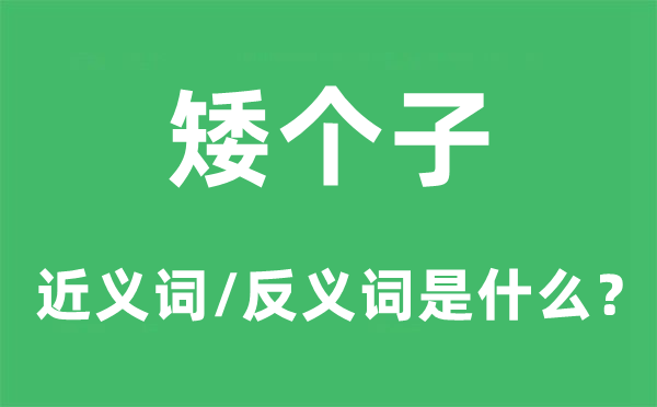 矮个子的近义词和反义词是什么,矮个子是什么意思