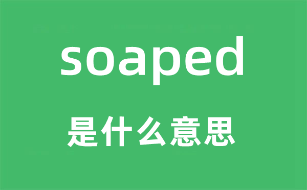 soaped是什么意思,soaped怎么读,中文翻译是什么