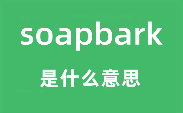 soapbark是什么意思,soapbark怎么读,中文翻译是什么