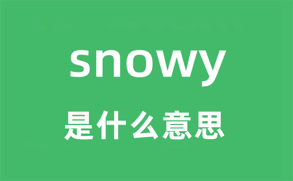 snowy是什么意思,snowy怎么读,snowy中文翻译是什么