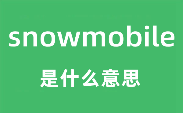 snowmobile是什么意思,snowmobile怎么读,snowmobile中文翻译是什么