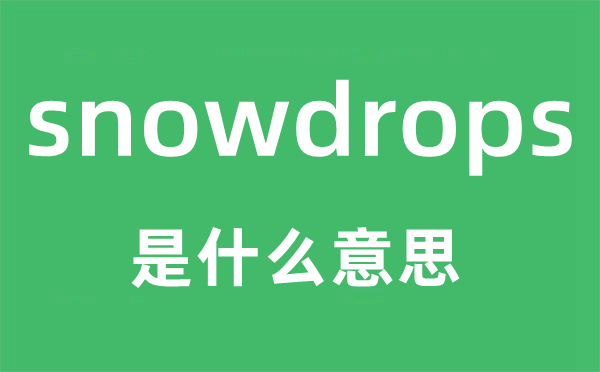 snowdrops是什么意思,snowdrops怎么读,snowdrops中文翻译是什么