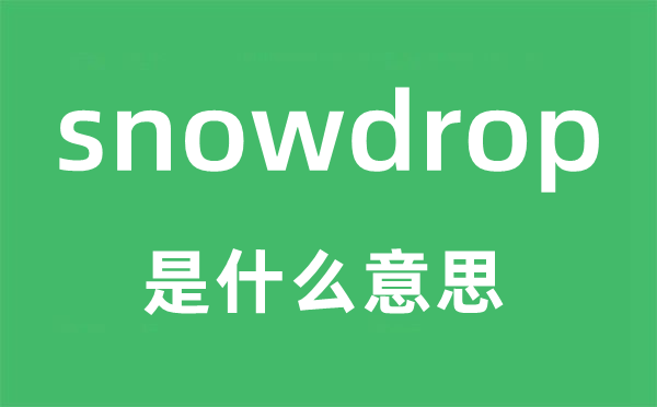 snowdrop是什么意思,snowdrop怎么读,snowdrop中文翻译是什么