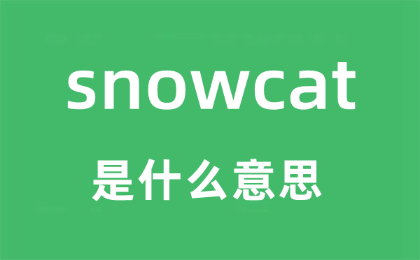 snowcat是什么意思,snowcat怎么读,snowcat中文翻译是什么