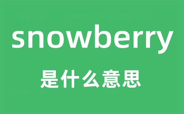 snowberry是什么意思,snowberry怎么读,snowberry中文翻译是什么