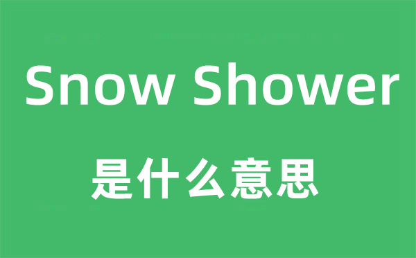 Snow Shower是什么意思,Snow Shower怎么读,Snow Shower中文翻译是什么