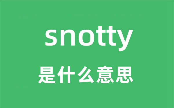 snotty是什么意思,snotty怎么读,snotty中文翻译是什么