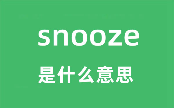 snooze是什么意思,snooze怎么读,snooze中文翻译是什么